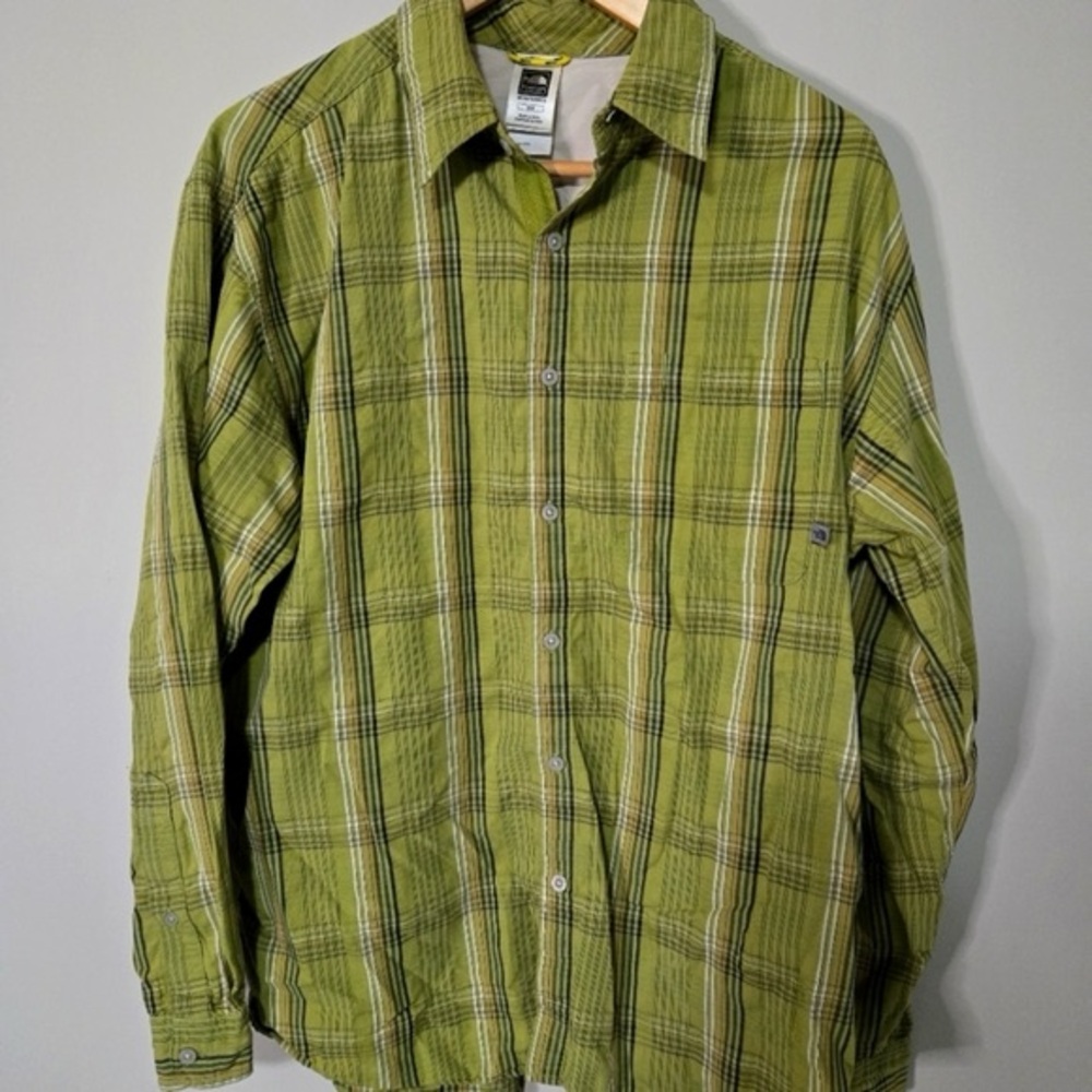THE NORTH FACE Mens Medium Green Plaid Shirt Rn61661